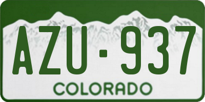 CO license plate AZU937