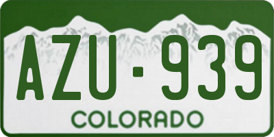 CO license plate AZU939