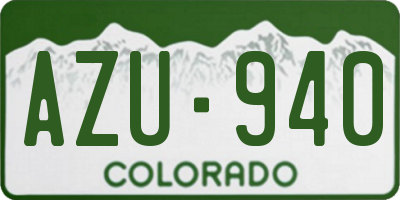 CO license plate AZU940