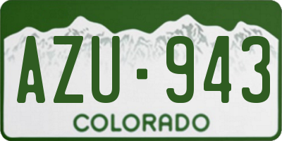 CO license plate AZU943