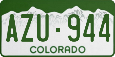 CO license plate AZU944