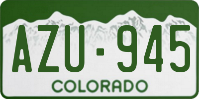 CO license plate AZU945