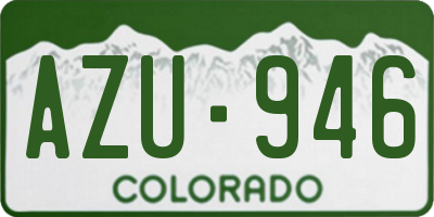 CO license plate AZU946