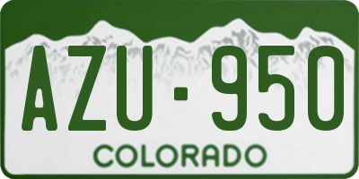 CO license plate AZU950