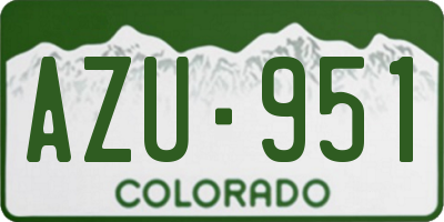 CO license plate AZU951