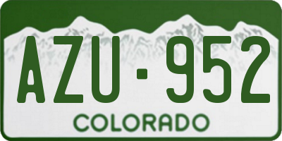 CO license plate AZU952