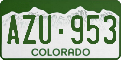 CO license plate AZU953