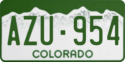 CO license plate AZU954