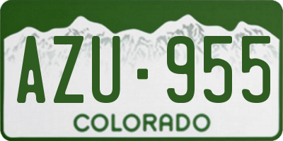 CO license plate AZU955