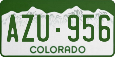 CO license plate AZU956