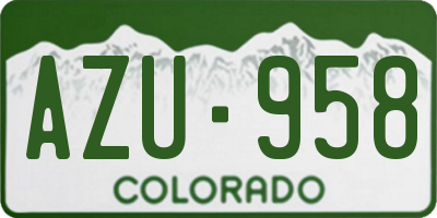 CO license plate AZU958