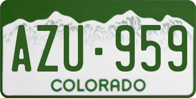 CO license plate AZU959