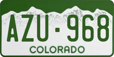 CO license plate AZU968