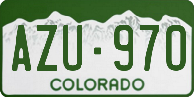 CO license plate AZU970