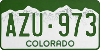 CO license plate AZU973