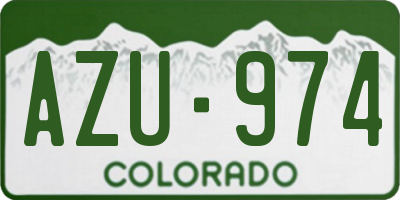 CO license plate AZU974