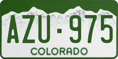 CO license plate AZU975