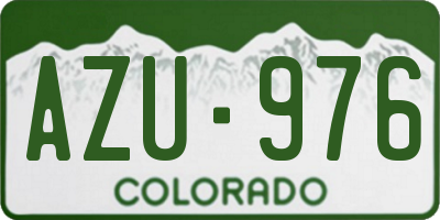 CO license plate AZU976