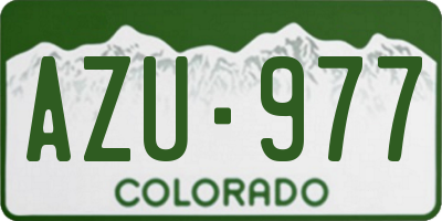 CO license plate AZU977