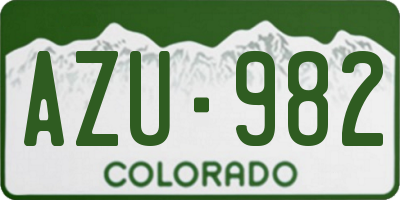 CO license plate AZU982