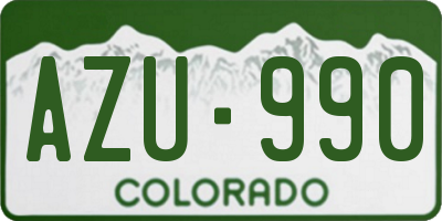 CO license plate AZU990