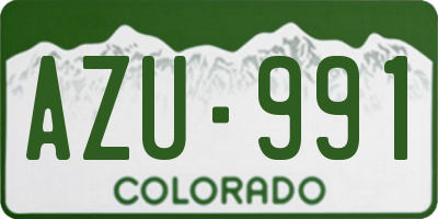 CO license plate AZU991