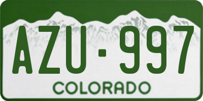 CO license plate AZU997