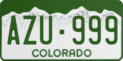 CO license plate AZU999