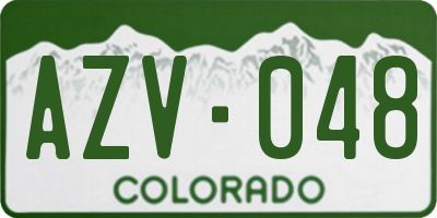 CO license plate AZV048