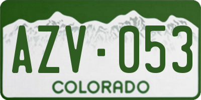 CO license plate AZV053