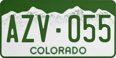 CO license plate AZV055