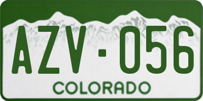 CO license plate AZV056