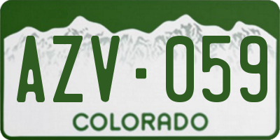 CO license plate AZV059