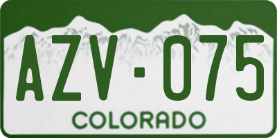 CO license plate AZV075