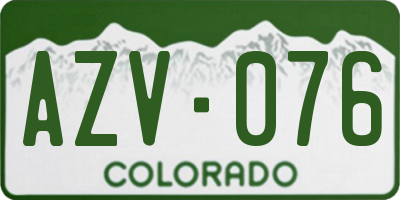 CO license plate AZV076