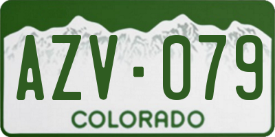 CO license plate AZV079