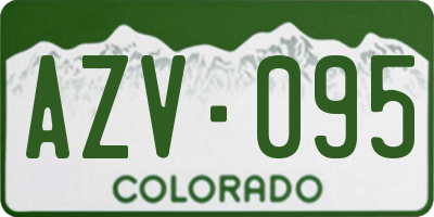 CO license plate AZV095