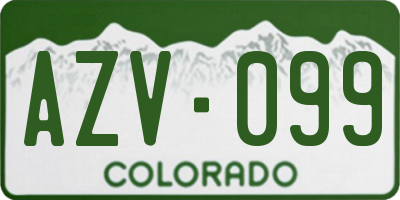 CO license plate AZV099