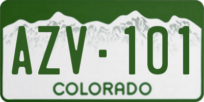 CO license plate AZV101