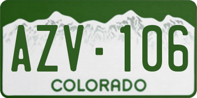 CO license plate AZV106