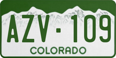 CO license plate AZV109