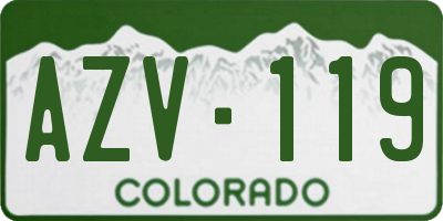 CO license plate AZV119