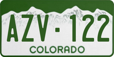 CO license plate AZV122