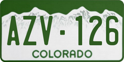 CO license plate AZV126