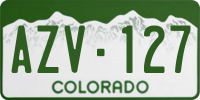 CO license plate AZV127