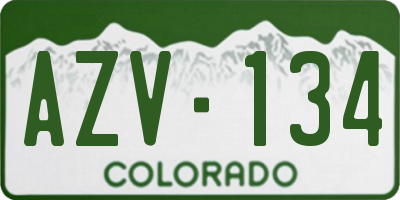 CO license plate AZV134