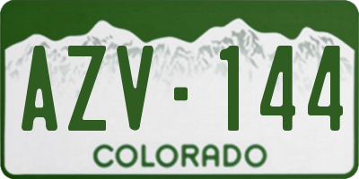 CO license plate AZV144