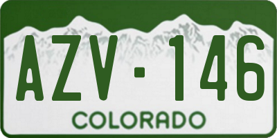 CO license plate AZV146