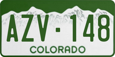 CO license plate AZV148