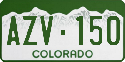 CO license plate AZV150